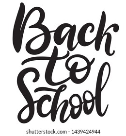 Back School Black White Lettering Vector Stock Vector (Royalty Free ...