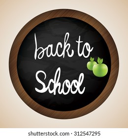 Back to school blackboard with 2 green apple 