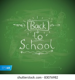 Back to School blackboard background. Vector eps10 illustration.