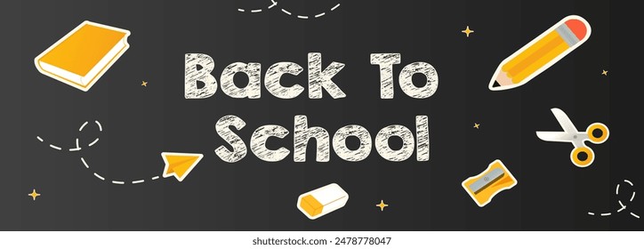 Back to School blackboard chalk editable text effect background