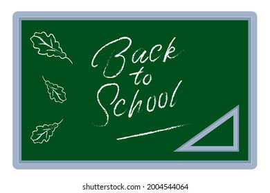 back to school. the blackboard, the drawing of falling leaves, the inscription are made in chalk. design elements for your business.vector illustration