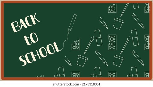 Back to school blackboard. ector design element. Education, knowledge, study concept