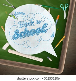 Back to school - blackboard education concept still life. EPS 10 vector file included