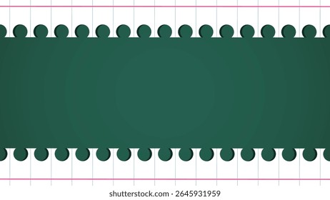 Pizarra de vuelta a la escuela. Plantilla de un cartel escolar con copyspace. Ilustración vectorial