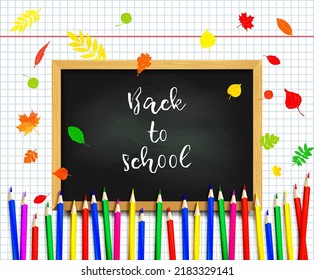 Back to school blackboard. vector illustration