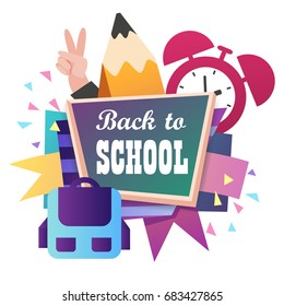 back to school. blackboard. vector illustration