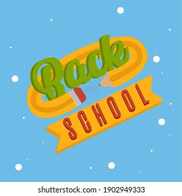 Back to school in Blue Backgorund animated icon- Vector