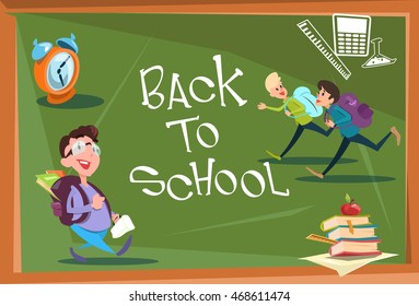 Back to School Board Children Group Education Concept Banner Vector Illustration