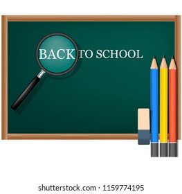 Back to school board concept background. Realistic illustration of back to school board vector concept background for web design