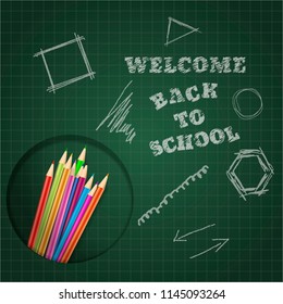 back to school board pencil design vector eps 10