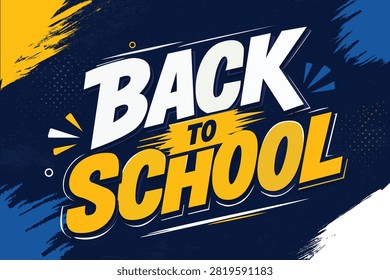 Back to school bold typography banner with colorful educational lettering for classroom promotions academic campaigns seasonal announcements and student events isolated modern vector illustration design.