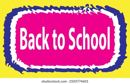 Back to school bold typography illustration with educational elements apples, pencil, paper airplane on yellow background. Back to school template, poster, banner with kids alphabets logo