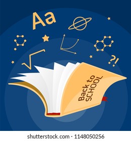 Back to school book illustration for web and print