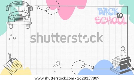 Back to School Book Paper Doodles Illustration. Back to School background with Book Paper and school supplies Doodles. Back to School Banner
