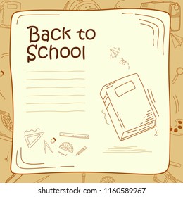 back to school book sketch design vector
