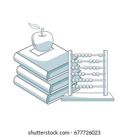 back to school books apple abacus elements