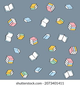 BACK TO SCHOOL BOOKS PATTERN VECTOR