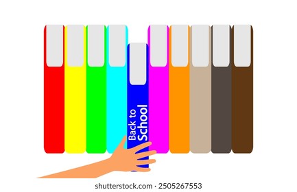 Back to school books, vector art illustration.