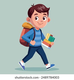 Back to school boy character vector art design
