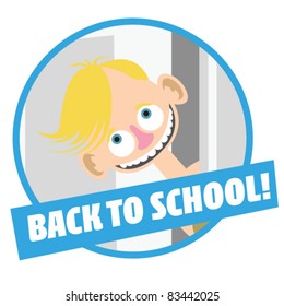 Back To School Boy - Dressing Room - Vector Illustration