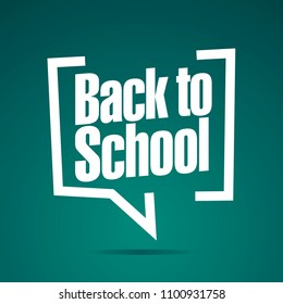 Back to school in brackets green icon