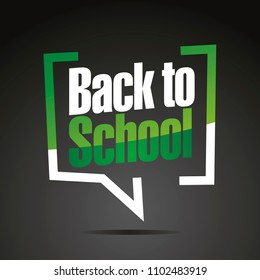 Back to school in brackets white green black icon