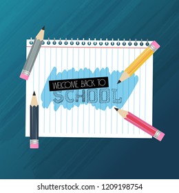 Back to School brochure design with dark background 