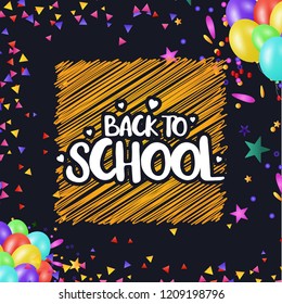 Back to School brochure design with dark background 