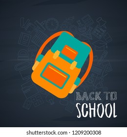 Back to School brochure design with dark background 