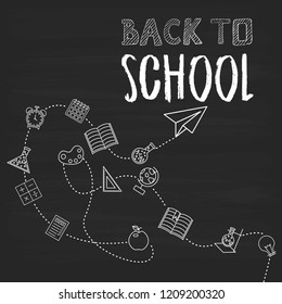 Back to School brochure design with dark background 