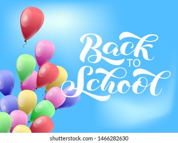 Back to school brush lettering. Vector illustration for card or banner
