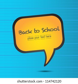 Back to School bubble - yellow, vector