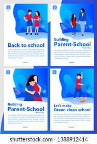 Back To School And Build Parent-school Relationship Simple And Fresh Design For Cover Books Or Pdf Cover Online Book. School Theme.