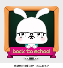 Back to School Bunny Vector Illustration 