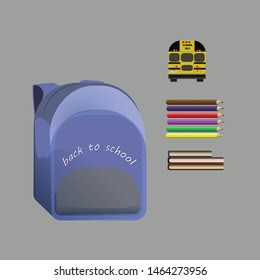 Back to school bus crayon bag book