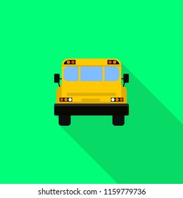 Back of school bus icon. Flat illustration of back of school bus vector icon for web design