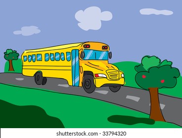 back to school bus illustration