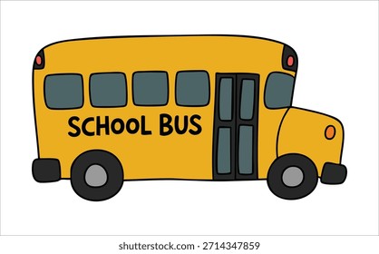 Volver al Arte vectorial de autobús escolar aislado sobre fondo blanco