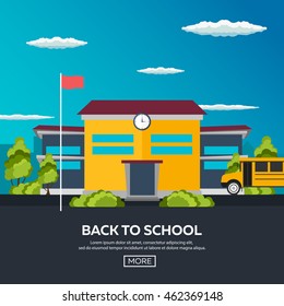 Back to School. School bus. Vector illustration.