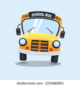 back to school bus. yellow school bas, vector illustration