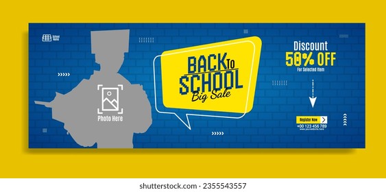 Back to school business horizontal banner template design
