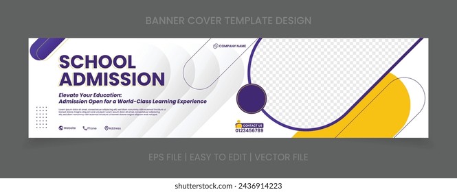 Zurück zur Schule Business Horizontale Banner Template Design. Abstrakter Hintergrund Elegantes Design.