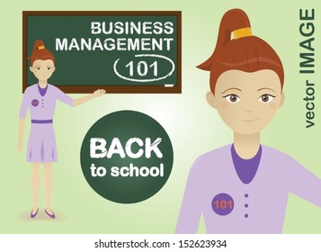 Back to school, business management 101 training, vector