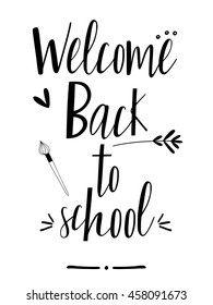 Back to School Calligraphic Designs Poster. Logo Lettering card.