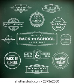 Back to School Calligraphic Designs - Retro Style Elements - Vintage Ornaments - Sale, Clearance Collection - Vector Set