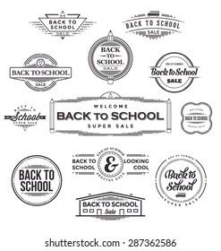Back to School Calligraphic Designs - Retro Style Elements - Vintage Ornaments - Sale, Clearance Collection - Vector Set