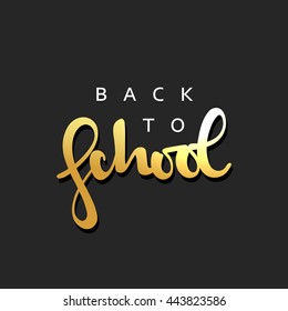 Back to school calligraphic inscription handmade card