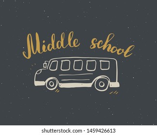Back to School Calligraphic Lettering. Calligraphy Lettering with School Elements, sketch doodles. Hand Drawn Text Vector illustration .