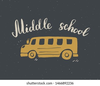 Back to School Calligraphic Lettering. Calligraphy Lettering with School Elements, sketch doodles. Hand Drawn Text Vector illustration .