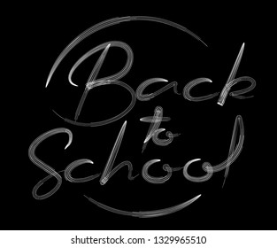 Back To School Calligraphic Modern Font Style Text Vector illustration Design.